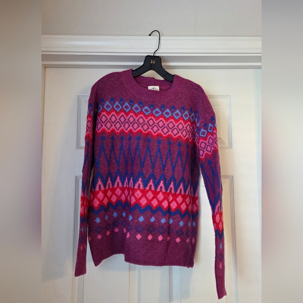 St. John's Bay L  Women's Sweater - Purple Blue and Pink